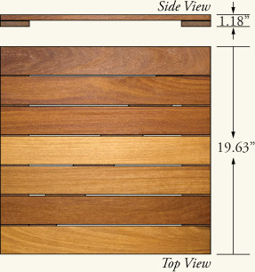 smooth cumaru deck tiles front