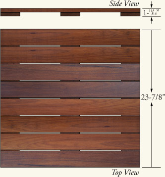 smooth 24x24 ipe deck tiles front